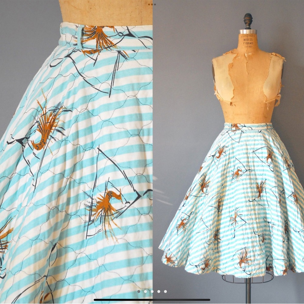 Vintage 50’s homemade quilted circle skirt XS